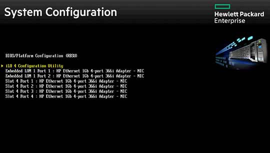 اتصال به سرورiLO 4 Configuration utility