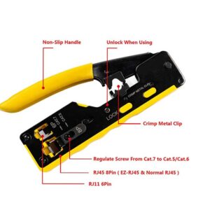 آچار میانگذر مدل HT718 (مخصوص سوکت های میان گذر CAT5-CA6-CAT7 OPEN END)